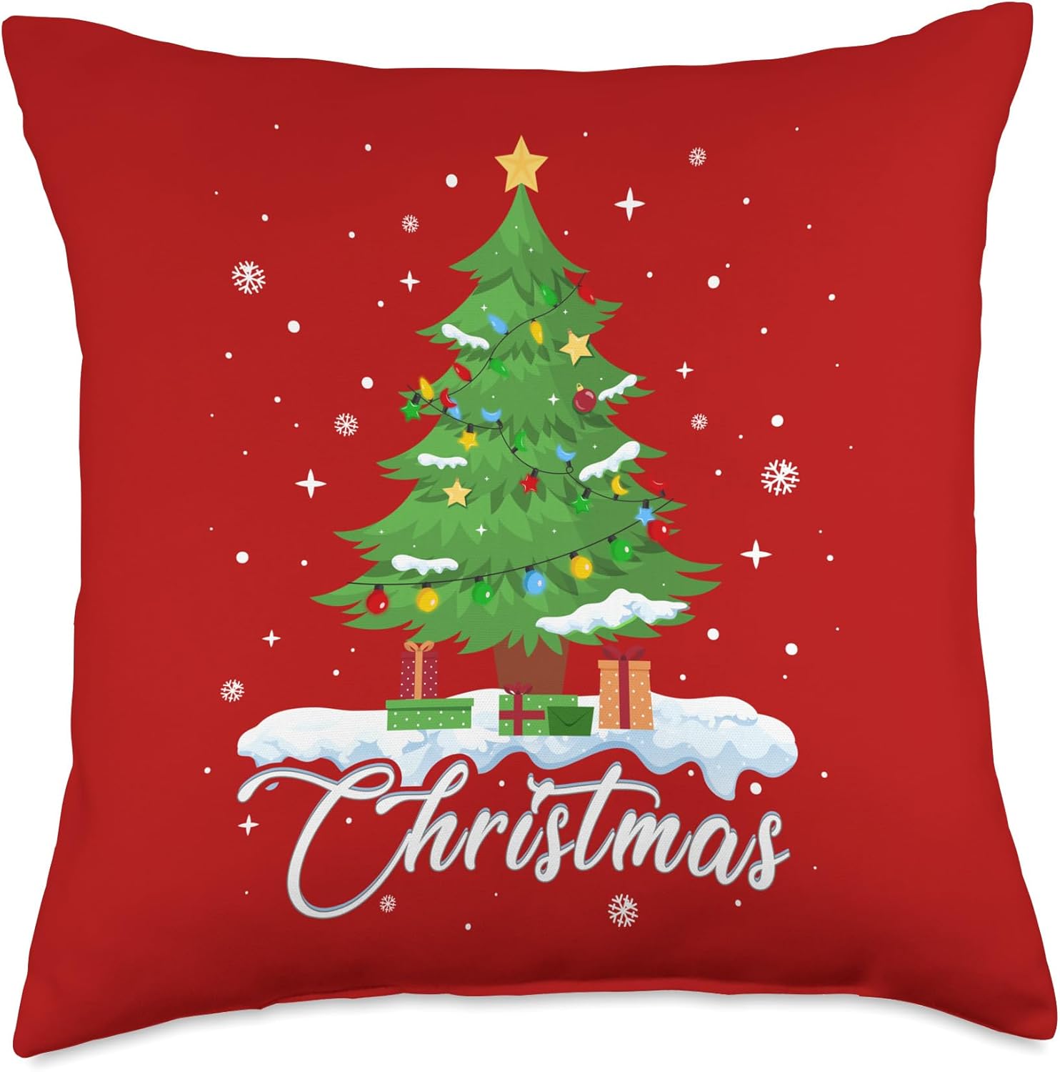 Christmas Tree Winter Decor Sofa Couch Decorative Cute Xmas Throw Pillow