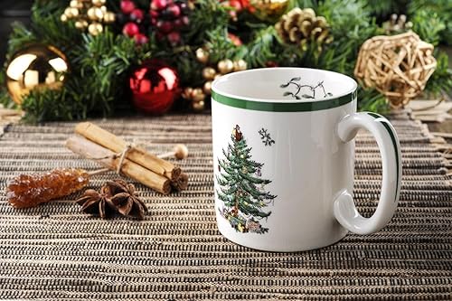 Miniatura 9 de Spode Taza de la colección Árbol de Navidad juego de 4 capacidad de 9 onzas tazas de café navideñas taza para té cacao caliente y café apta para
