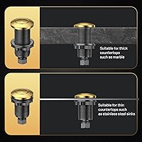 Vista 7 de Juego de interruptores de aire ANWOLL para eliminación de basura, acabado en oro cepillado, compatible con grifos Moen de oro cepillado, botón