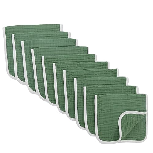 Synrroe Paños para eructos grandes, paños de muselina para bebés niñas y niños, paquete de 10 baberos de muselina extra absorbentes y suaves, 6