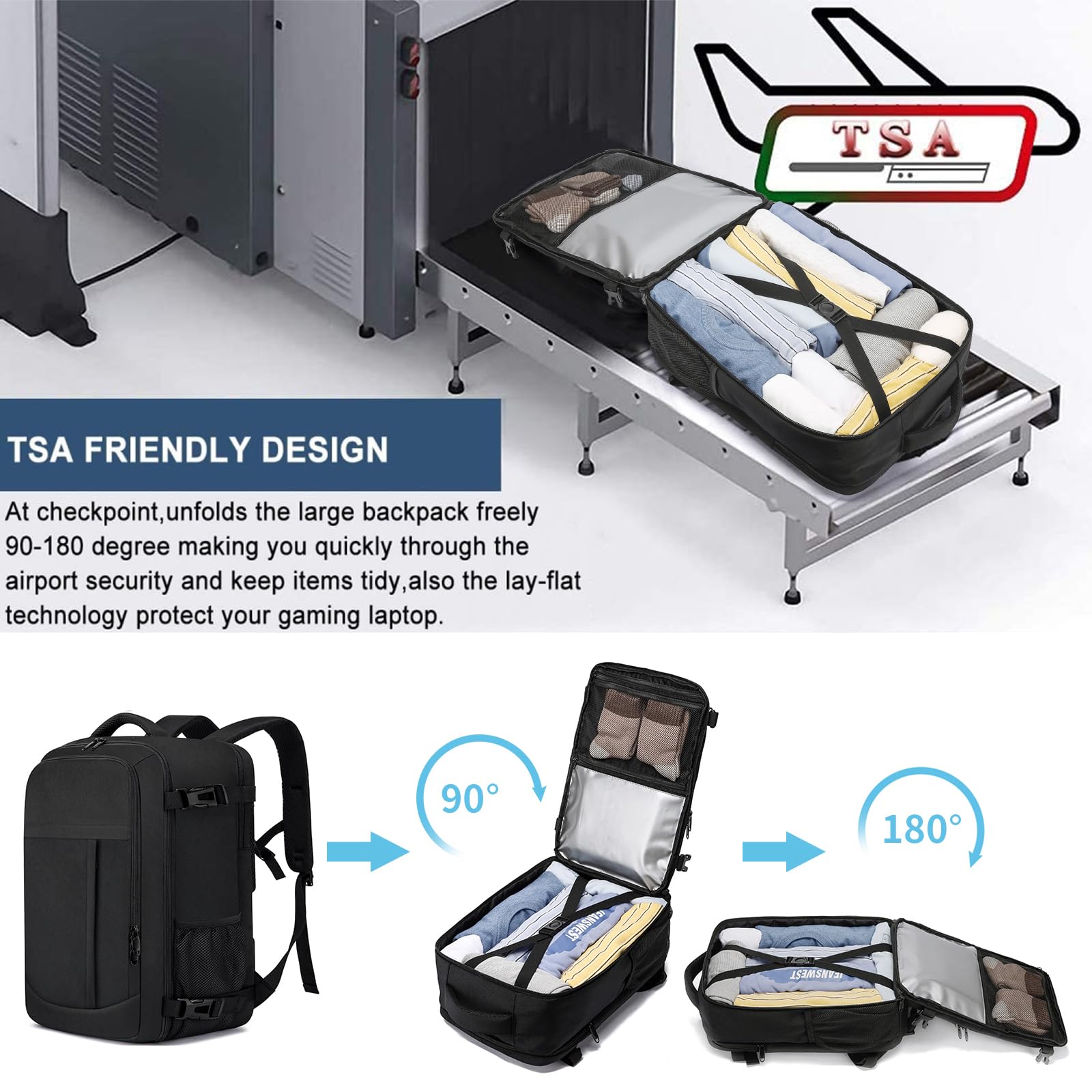 Zaino per Ryanair 40x20x25cm Piccolo Zaino Viaggio Bagaglio a Mano Zaino da Viaggio Aereo 20L Zaini Cabina 40x20x25cm Borsa da Cabina per Voli Zaino Donna Uomo, 14 Pollici Zaino Porta PC, Nero