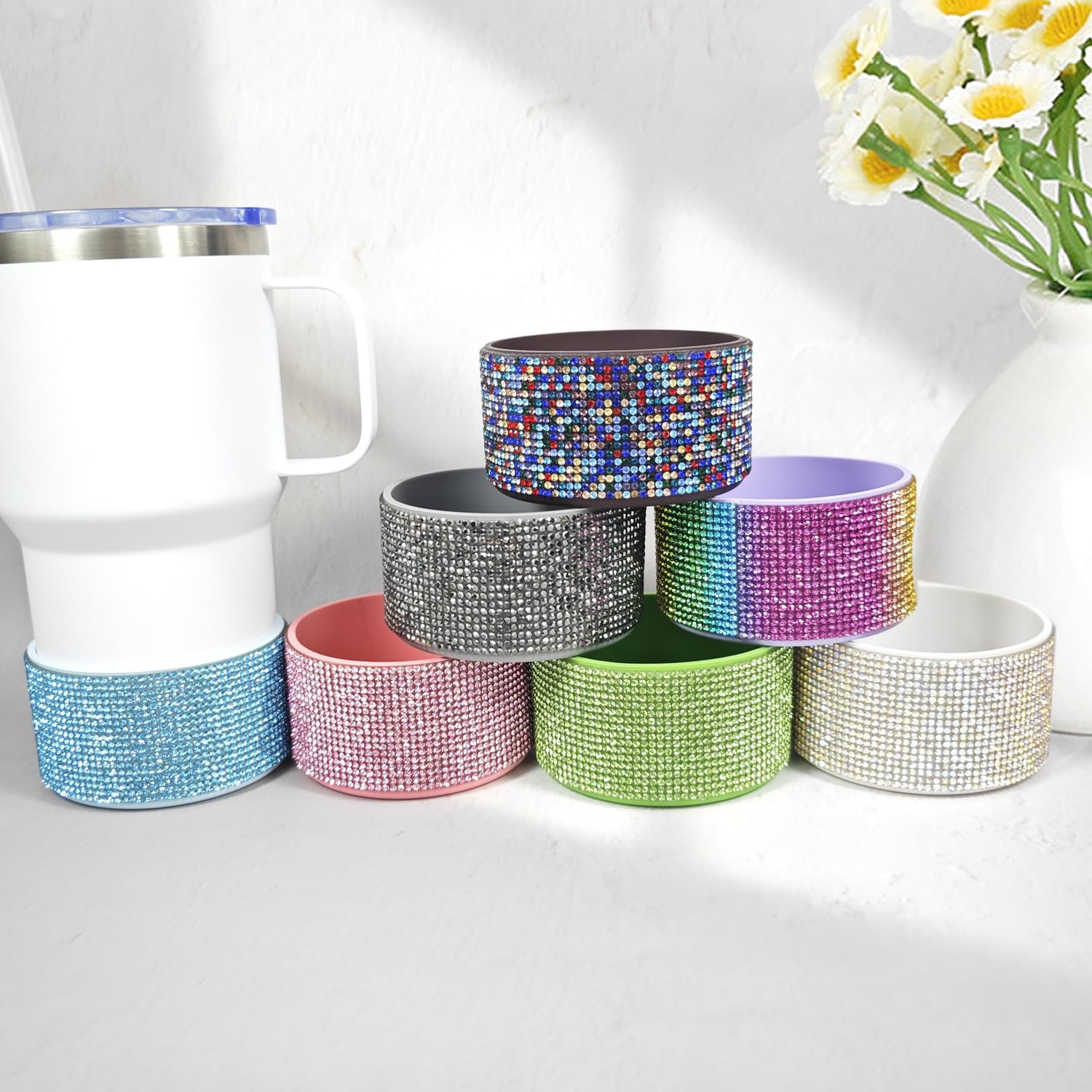 Diamond Glitter Silicone Boot for Stanley Cup 20-30oz, Simple Modern 30oz image 3