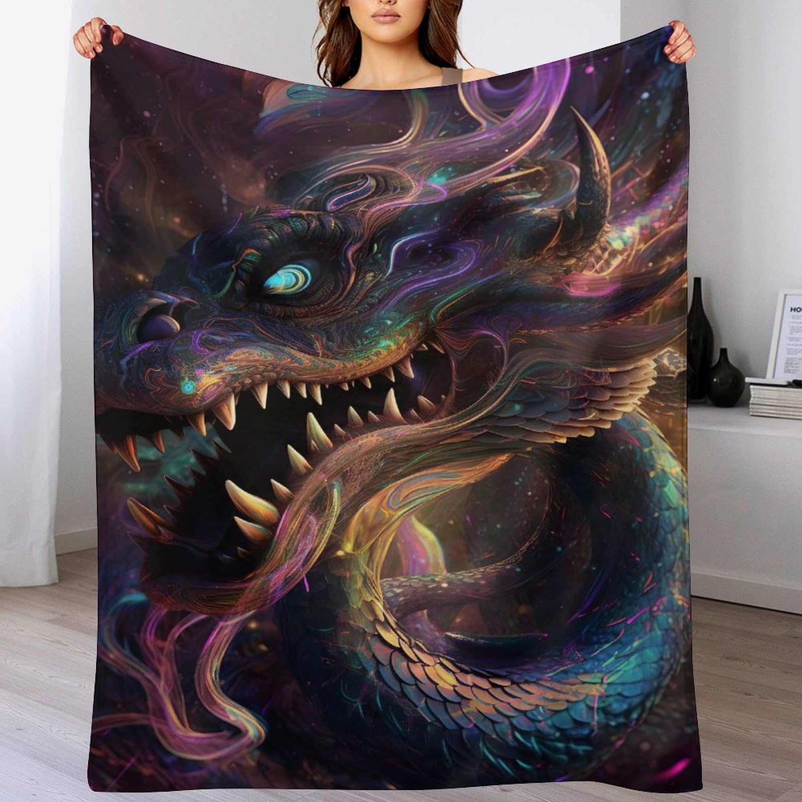 Couverture dragon en flannel douce, le cadeau idéal pour lit et canapé