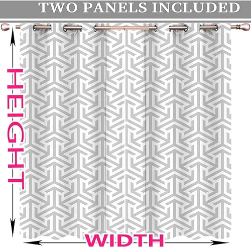 Miniatura 4 de Cortinas pastel para Sala Elegantes Modernas, 2 paneles de líneas geométricas, cortinas modernas para dormitorio, cortinas opacas de 63 pulgadas de