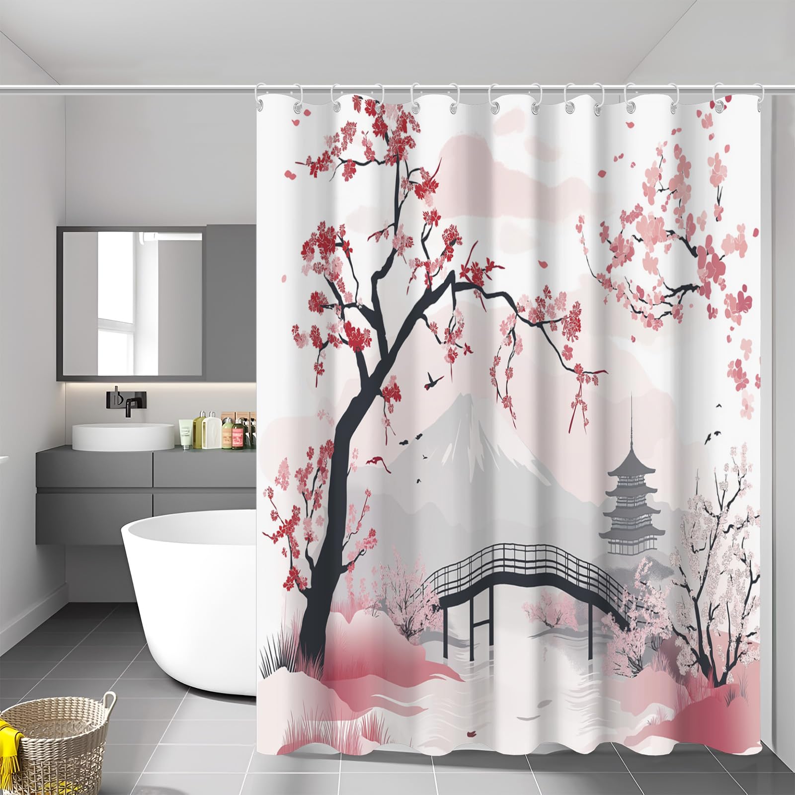 Rideau douche tissu lavable de haute qualité opaque et imperméable 240x200