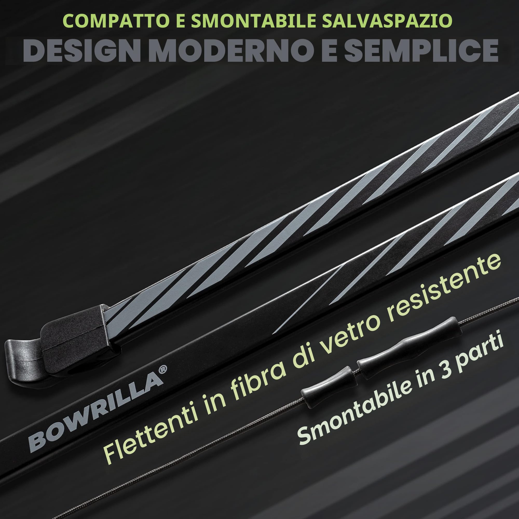 BOWRILLA® Set Arco e frecce per bambini | Arco sportivo per principianti con 6 frecce, ideale per bambini e ragazzi dagli 8 ai 15 anni | Arco per bambini ricurvo a 3 pezzi per destri e mancini