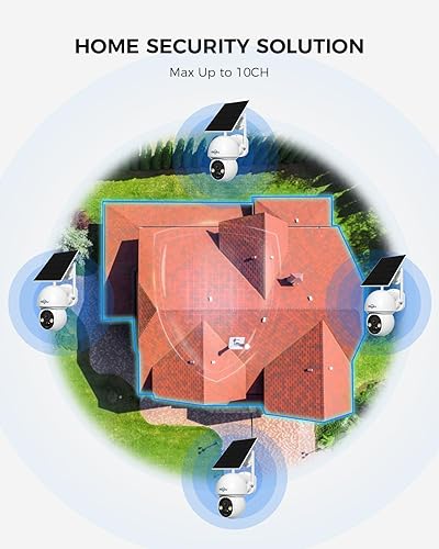 Miniatura 6 de Hiseeu Cámara de seguridad solar para exteriores, cámaras de 4MP, sistema de cámaras de seguridad inalámbricas para el hogar, visión nocturna a