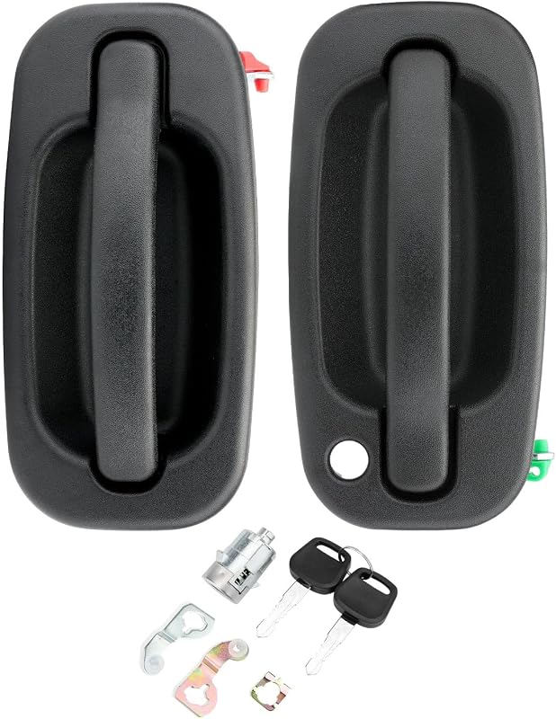 Maçanetas externas metálicas das portas Gledewen para Chevy Silverado, GMC Sierra, Tahoe, Yukon e Cadillac Escalade – Par