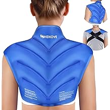 Chenove Ice Pack for Shoulders Upper Back with Strap, Neck and Shoulder Ice Pack Wrap Rotator Cuff Gel Reusable with Cold Compression Therapy, Soreness (Blue)