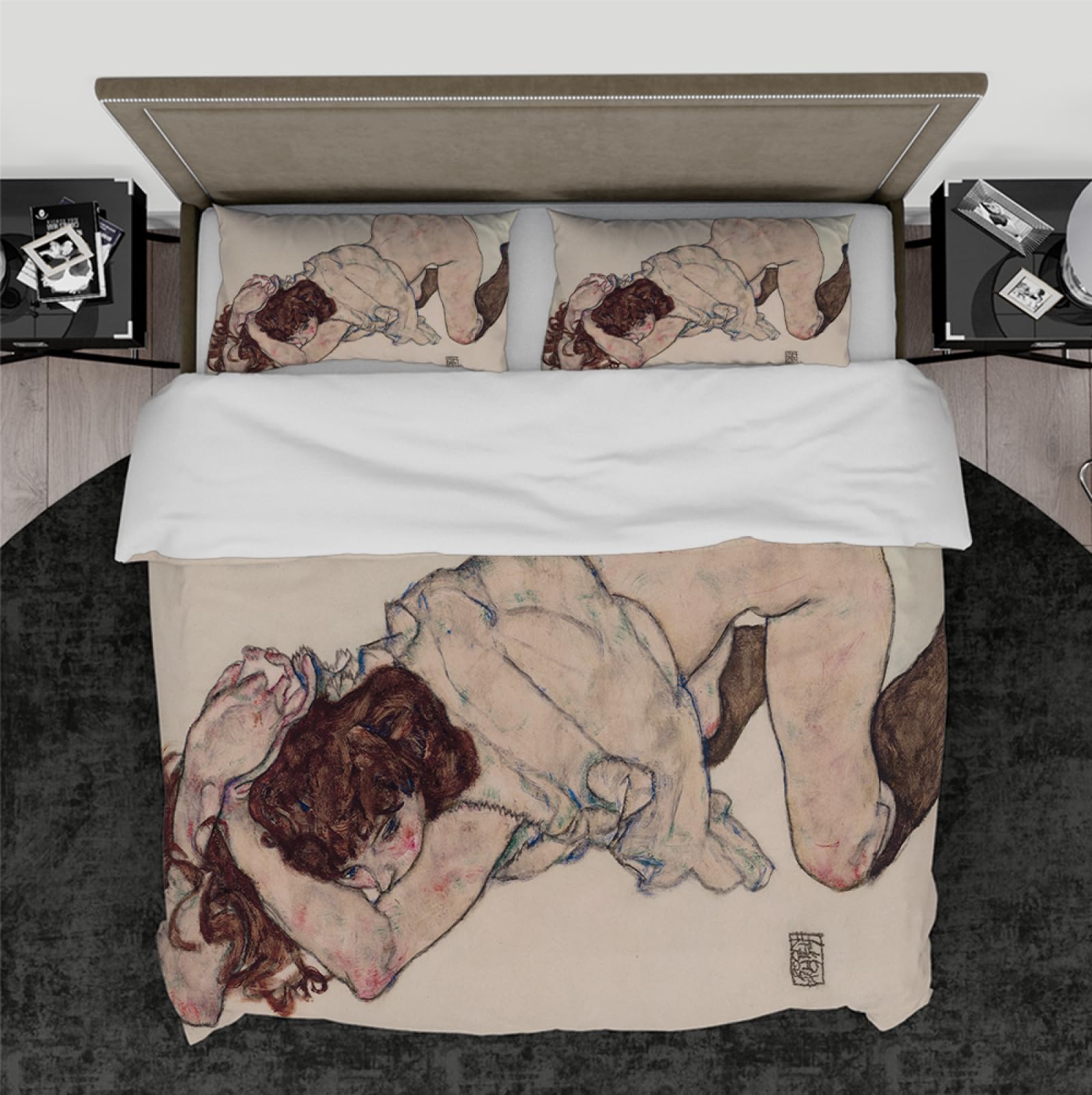 Parure de lit Egon Schiele avec housse de couette 260x220cm
