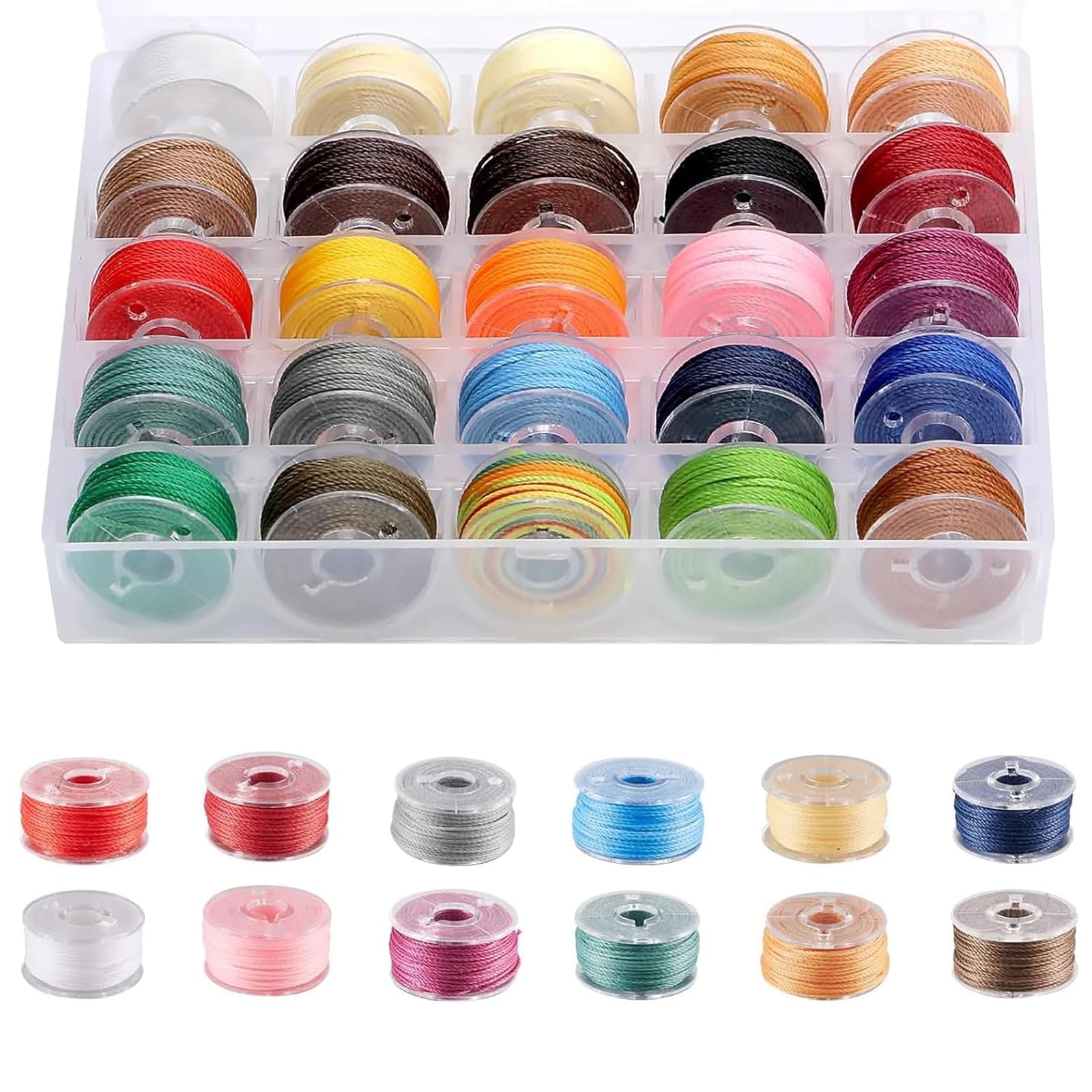 25 Rolls Waxed Thread Cord,0.55 mm x 10 m Beading Thread