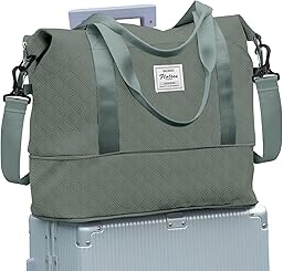 Reisetasche Damen Sporttasche 40x30x20 Ryanair Handgepäck Tasche Weekender Bag Schwimmtasche Wasserdicht Travel Bag Duffle Bag Wickeltasche Trainingstasche Frauen für Reise Gym,B10-Grün