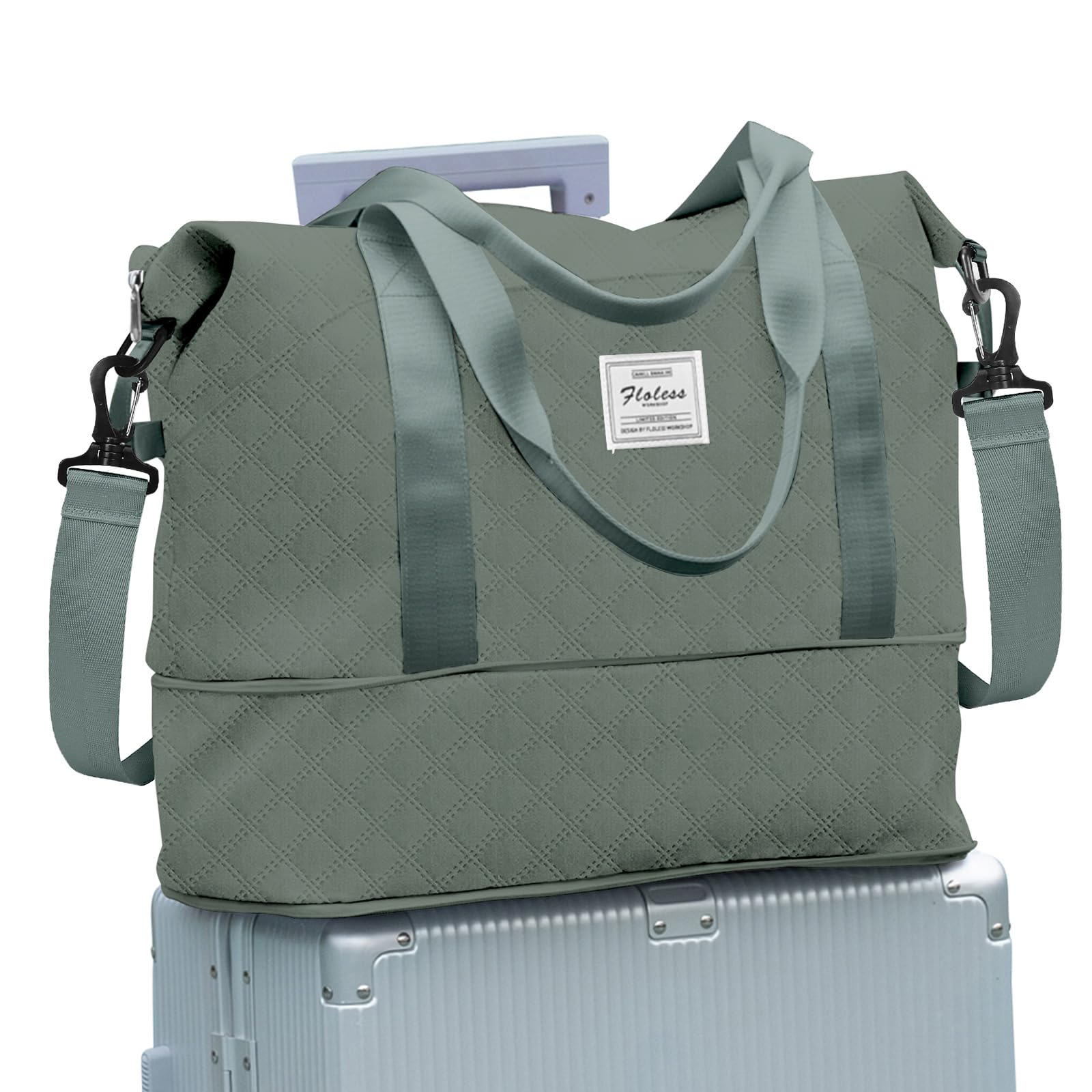 Reisetasche Damen Sporttasche 40x30x20 Ryanair Handgepäck Tasche Weekender Bag Schwimmtasche Wasserdicht Travel Bag Duffle Bag Wickeltasche Trainingstasche Frauen für Reise Gym,B10-Grün - 1