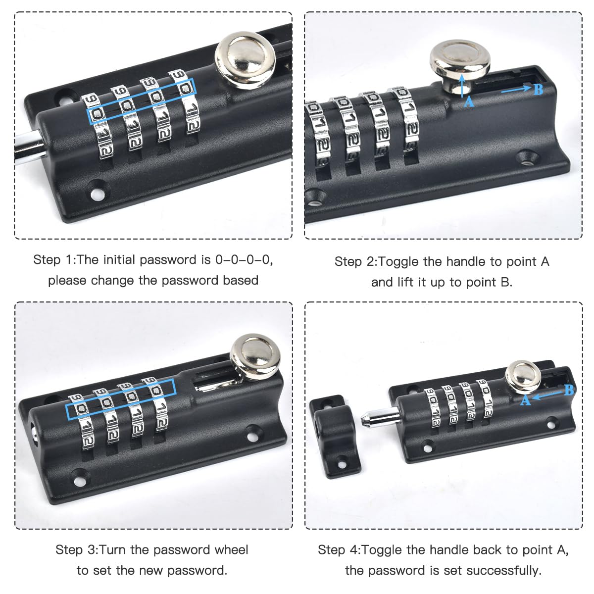 Weielt Boulon De Verrouillage à Combinaison De Chiffres, Coulissant