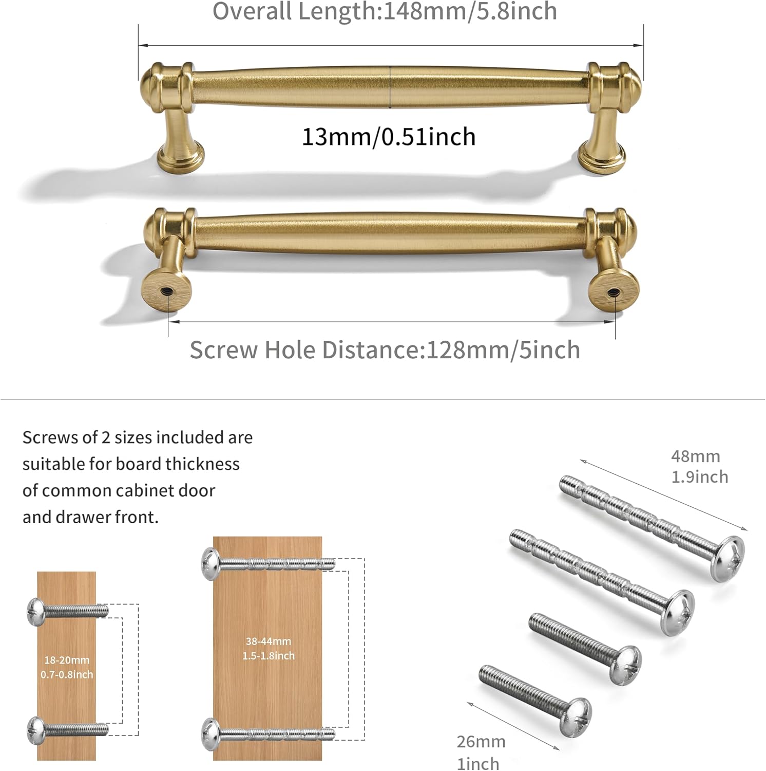 10 Pack 5 Inch(128mm) Champagne Bronze Cabinet Pulls Brushed Brass Kitchen Cabinet Handles Gold Cabinet Pulls Kitchen Cabinet Hardware for Cupboard Drawer Pulls Dresser Handle