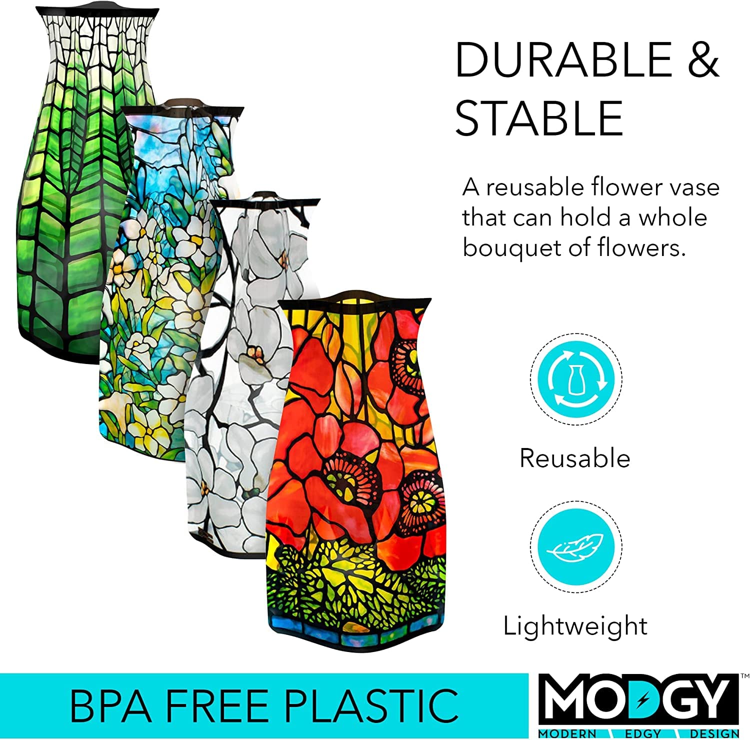 MODGY Erweiterbare Blumenvase Aus Kunststoff – Faltbar, Dekorativ, Für Echte & Künstliche Blumen