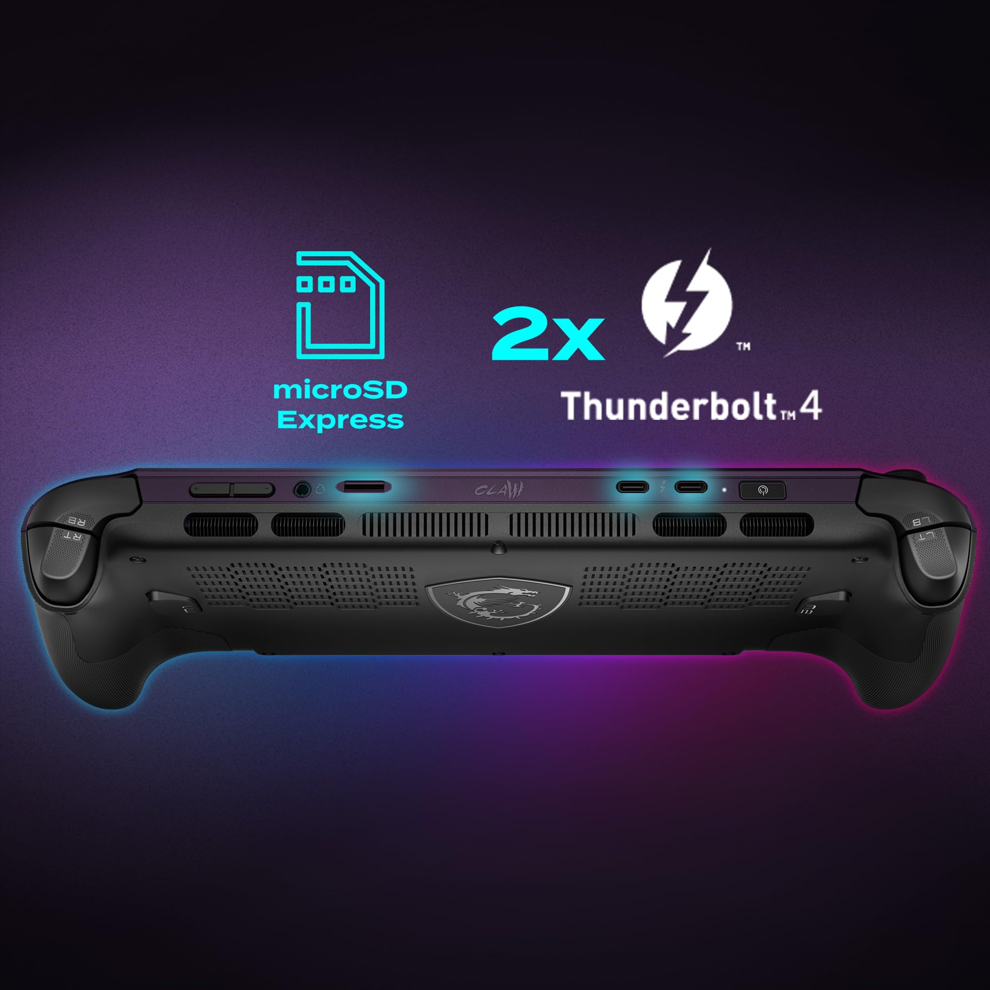 MSI Claw 8 EX AI+ Gaming Handheld, Launch Pack, 8 Zoll FHD+ 120 Hz Display, Intel® Arc™ G3 Extreme Prozessor, 32 GB RAM, 1 TB SSD, Intel® Arc™ GPU B390, Windows 11 Home, Void Purple, CG3EM-015