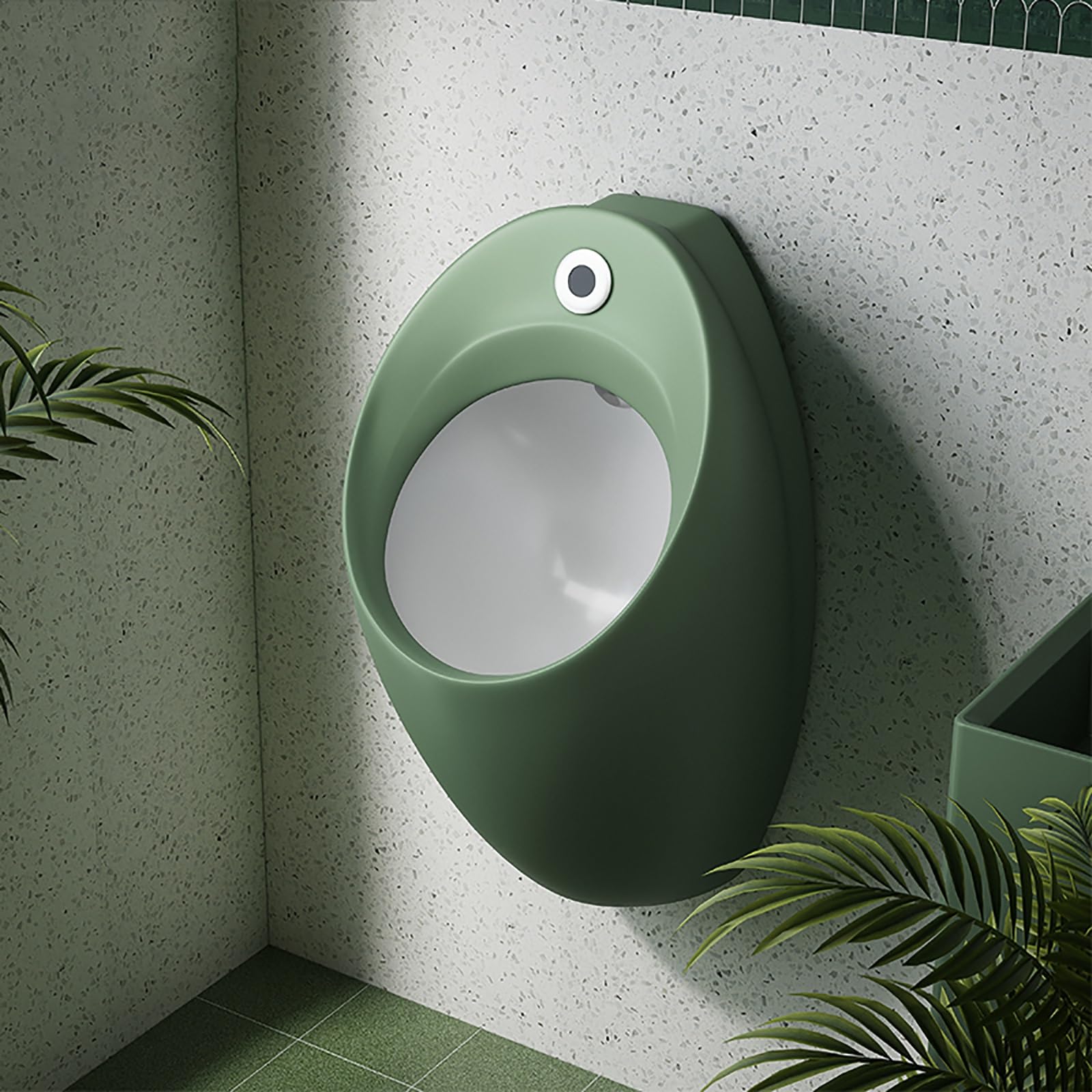 Urinale Indukcyjne dla Dorosłych Mężczyzn Anti-Rozlania, Komercyjne Urinale z Mocnym Spłukiwaniem, Urinale Męskie Anti-Rozlania, do Łazienek, Hoteli, Centrów Handlowych(Green)