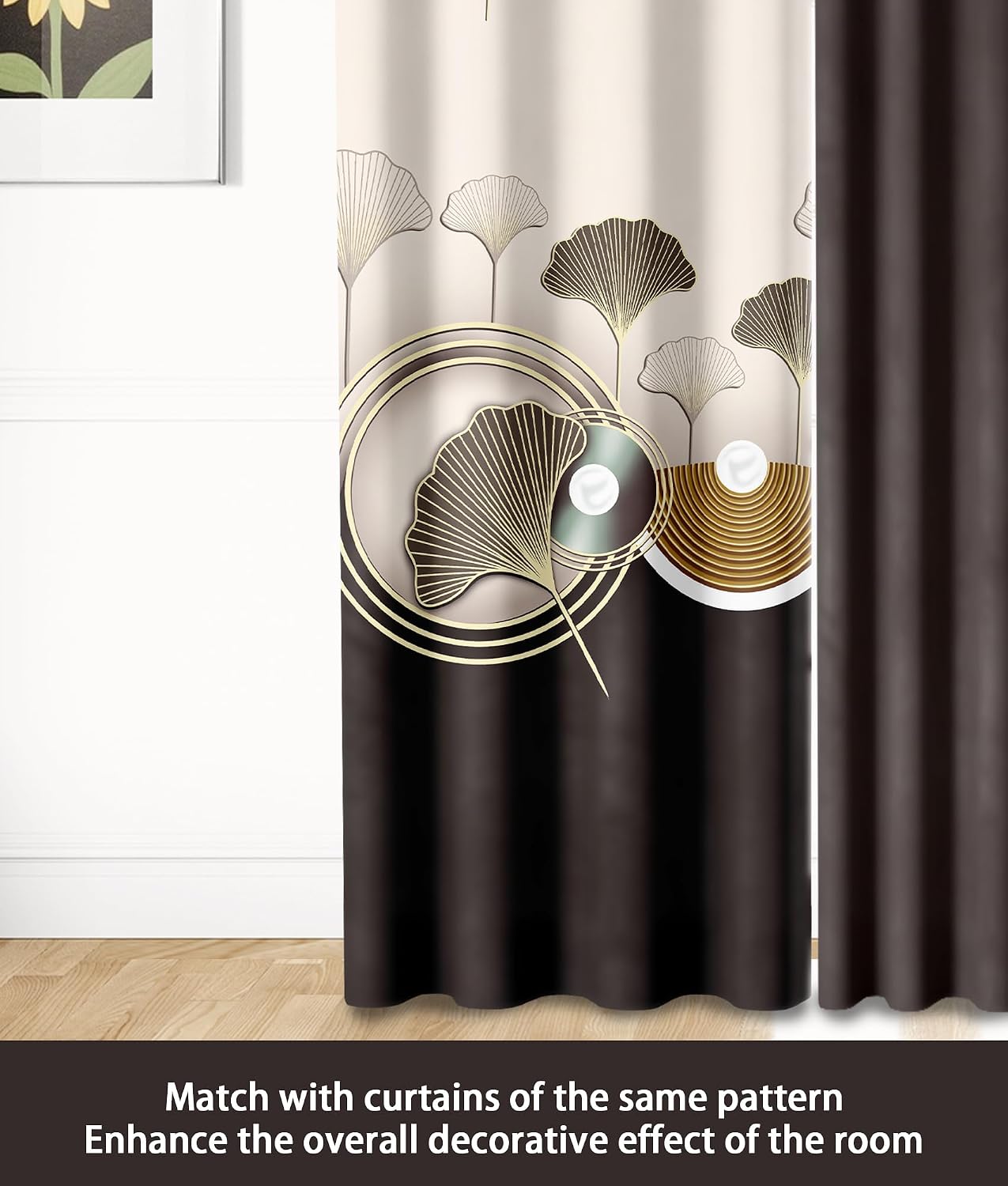 Bedding Set with Matching Curtains Ginkgo Leaf Bed in A Bag,