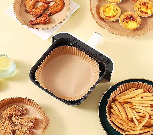 Miniatura 5 de 200PCS Air Fryer Disposable Paper Liner,Non-Stick Parchment Paper, Food Grade Parchment Paper,For Air Frying Oven