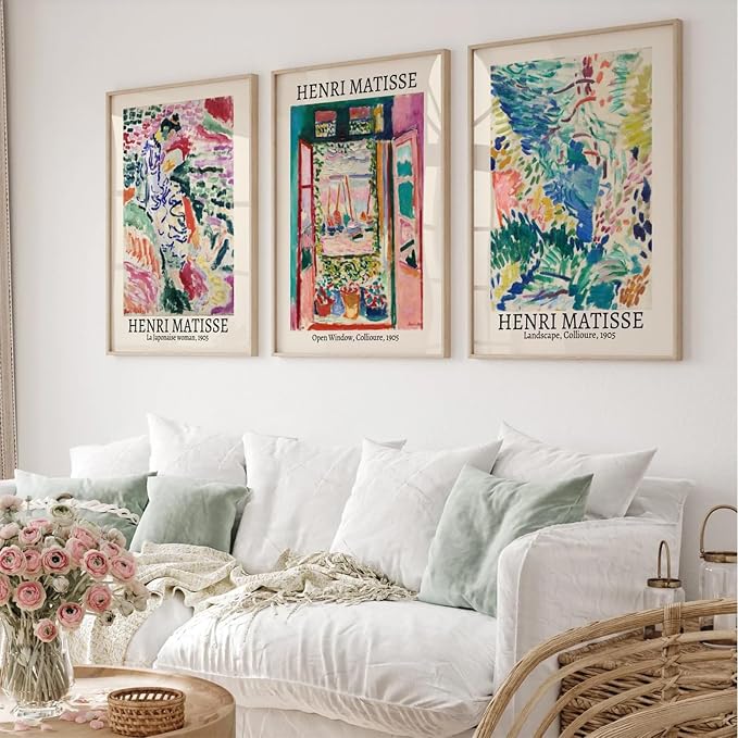 Amazon.com: Henri Matisse Wall Art Set of 3 Matisse Poster Aesthetic ...