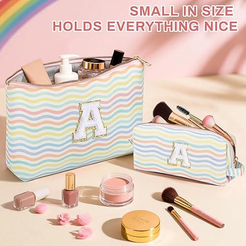 Miniatura 3 de Bolsa de maquillaje con inicial, bolsa de viaje personalizada para cosméticos, regalos de cumpleaños para niñas adolescentes de 4, 5, 6, 7, 8, 9,