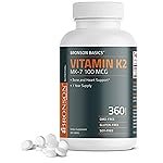 Bronson Vitamin K2 MK-7 100 MCG, K2 as MK7 Menaquinone, Bone Support 1 Year Supply, 360 Tablets