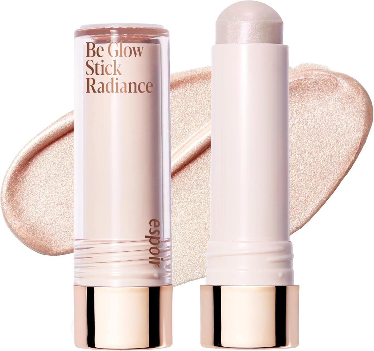 Espoir Be Glow Shading Stick Highlighter #1 Sunshine│Creamy Solid Texture & Smooth Gliding on Face with Hyaluronic Peptide, Natural Contour Color for Daily Radiant Makeup, Subtle Shimmering