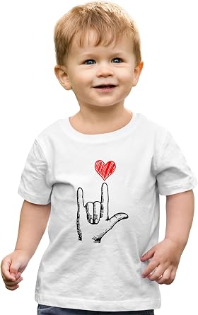Go All Out I Love You Hand with Heart Valentines Day Mens Toddler Women Youth T-Shirt