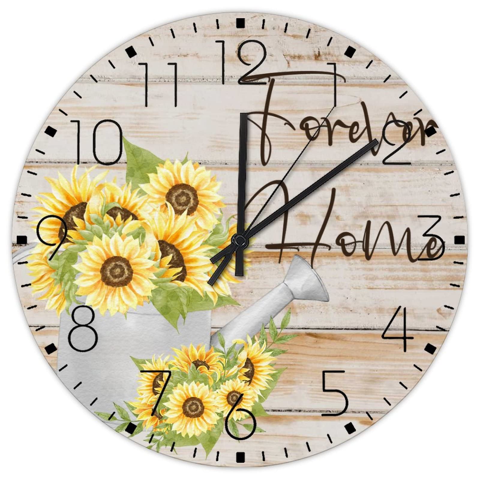 Horloge murale en bois silencieuse pour salle de fitness et art