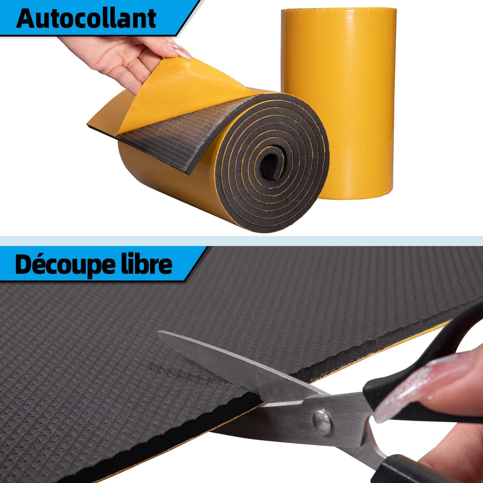 Spurtar Mousse Protection Garage Mur, EVA Protection Portiere Voiture Autoadhésive - Idéal Protege Porte de Voiture, 2 Rouleaux de 200 x 20 cm, 6,5 mm,Total 4 mètres