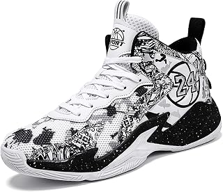 Men's Basketball Shoes No-Slip Breathable Outdoor Shoes Women's Fashion Graffiti Training Shoes