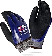 HPHST Waterproof Work Gloves, Nitrile Coating Gloves, Waterproof and Oil-Proof Gardening Gloves, Construction Gloves for Men and Women