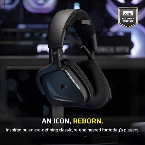 Corsair Void v2 Wireless Gaming Headset with Bluetooth for PC, PS5, PS4, Switch, Mobile – Dolby Atmos, 70 Hr Battery, Dual Wireless, Lightweight, Fast Charging – Carbon - 2