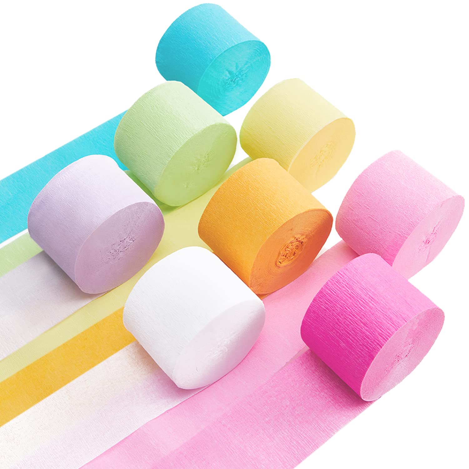 Pastel Birthday Party Decorations Pastel Crepe Paper Streamers 8 Rolls Pastel Color Party Streamers for Birthday Party Wedding Decorations
