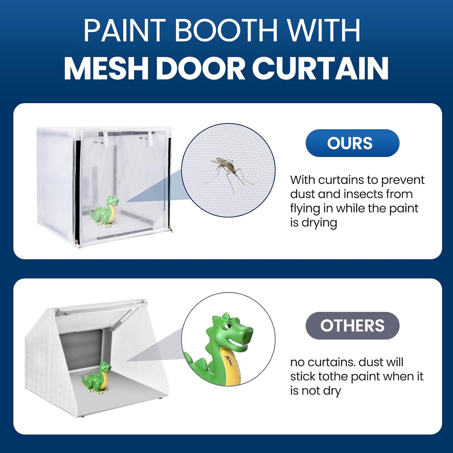 Airbrush Paint Spray Booth,with Filter & Curtain 15 inch Portable Spray Paint Booth Tool, Tool for DIY Projects, White (15inch)