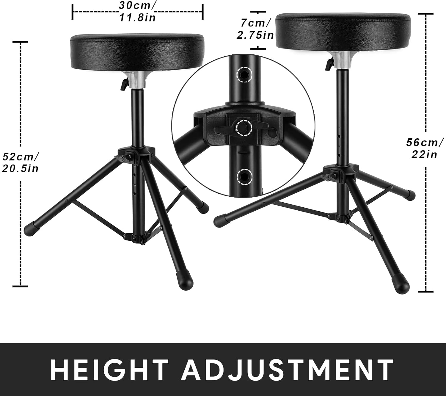 Buy CHACHAZO Drum Throne Drum Stool Adjustable Height 2.75in Padded