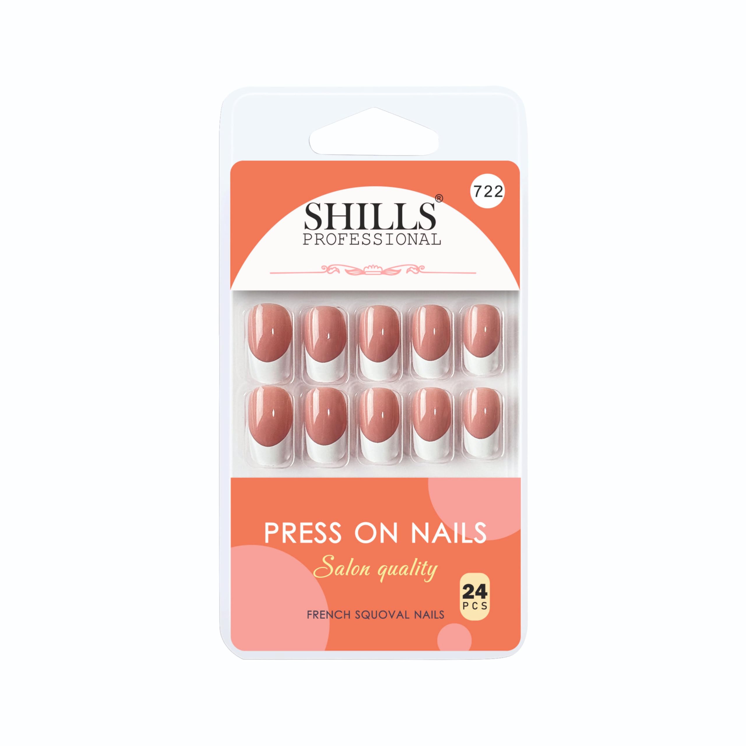 SHILLS PROFESSIONAL Reusable French Square Press on Nails, Beige, Medium, Glossy Finish, 10 Pieces-picture-19