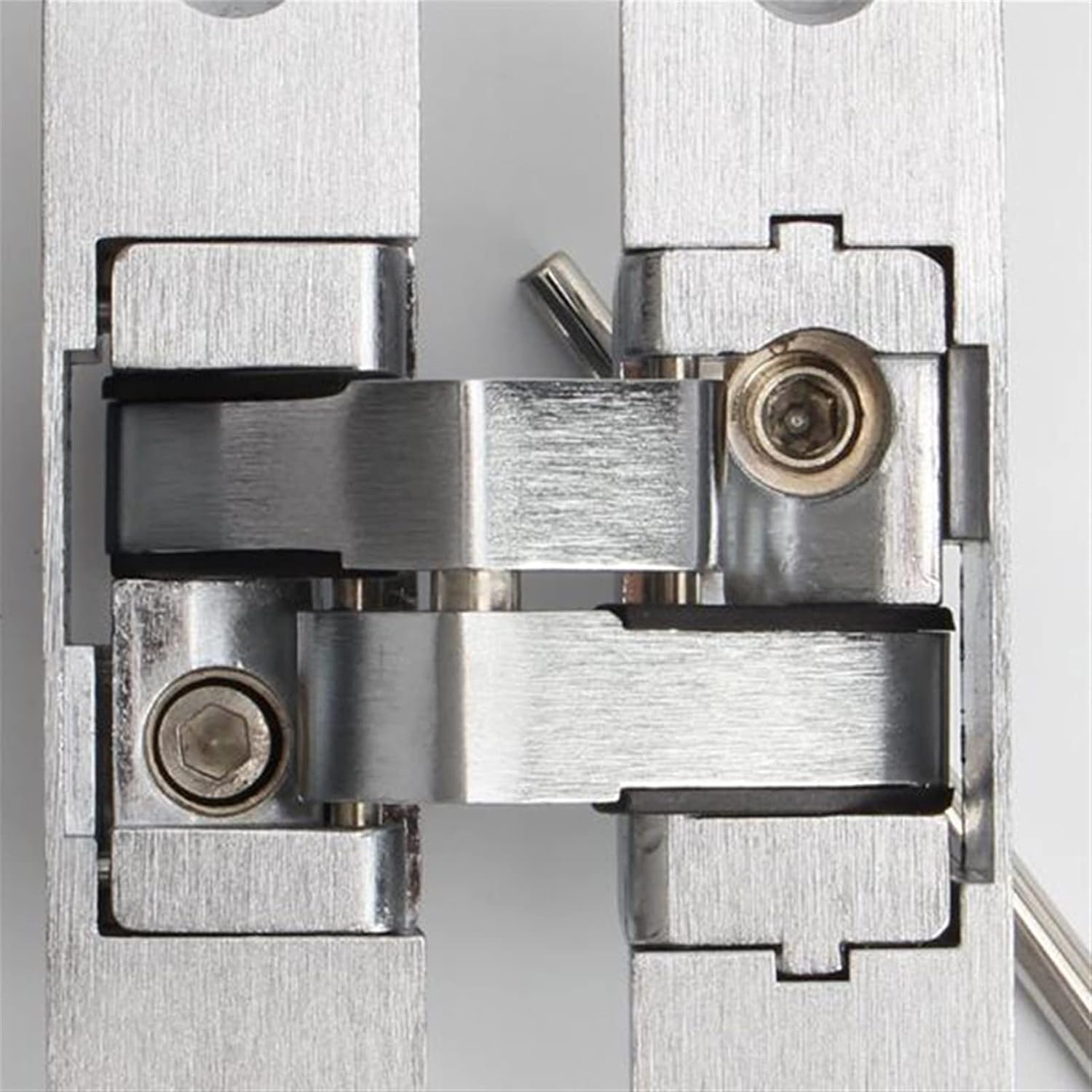 Hinges 2Pcs 180 Degree Concealed Cross Door Hinges Zinc Alloy Invisible Hinge for Gate Door Cupboard Furniture Hardware Set (Color : Left-95x23)