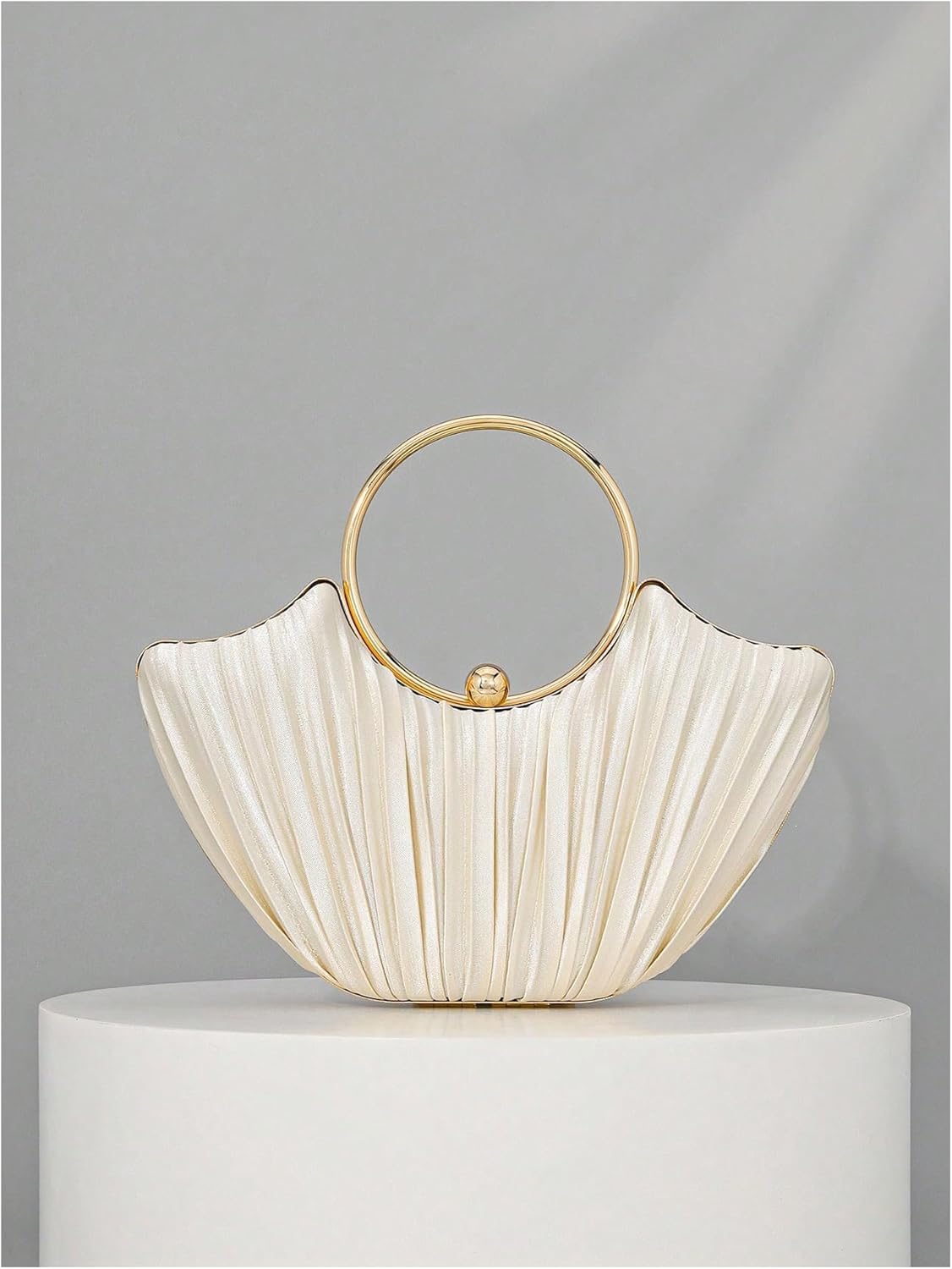 QWINEE Women's Gold Clutch Metallic Evening Handbags Glitter Top Handle Purses Wedding Party Crossbody Bag - Image 3