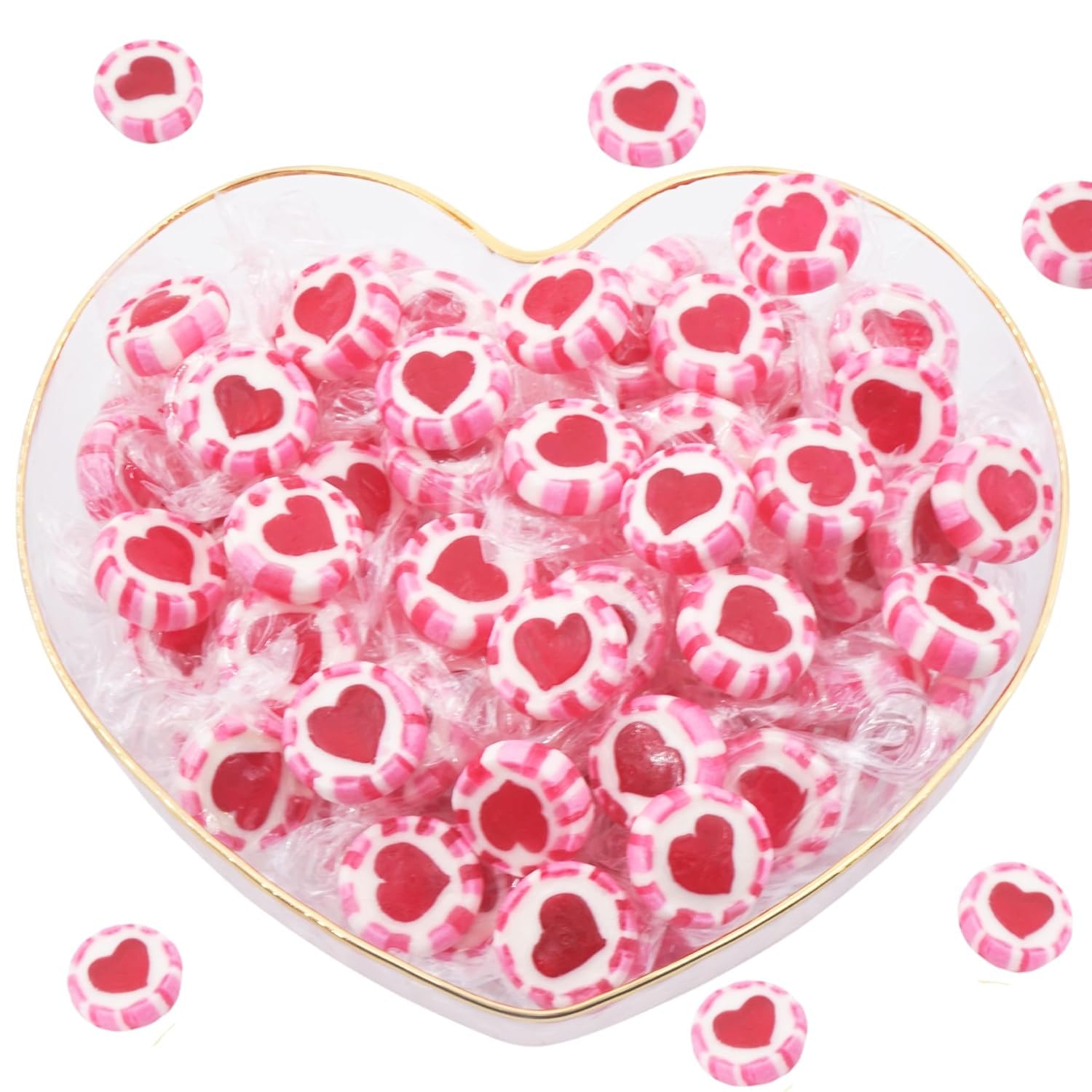 EinsSein Bonbons Cœur Mariage Rose Rouge Blanc 4kg | 1040 Dragées Cœur Décoration Table | Cadeaux d’Accueil pour Mariage Baptême Anniversaire Communion