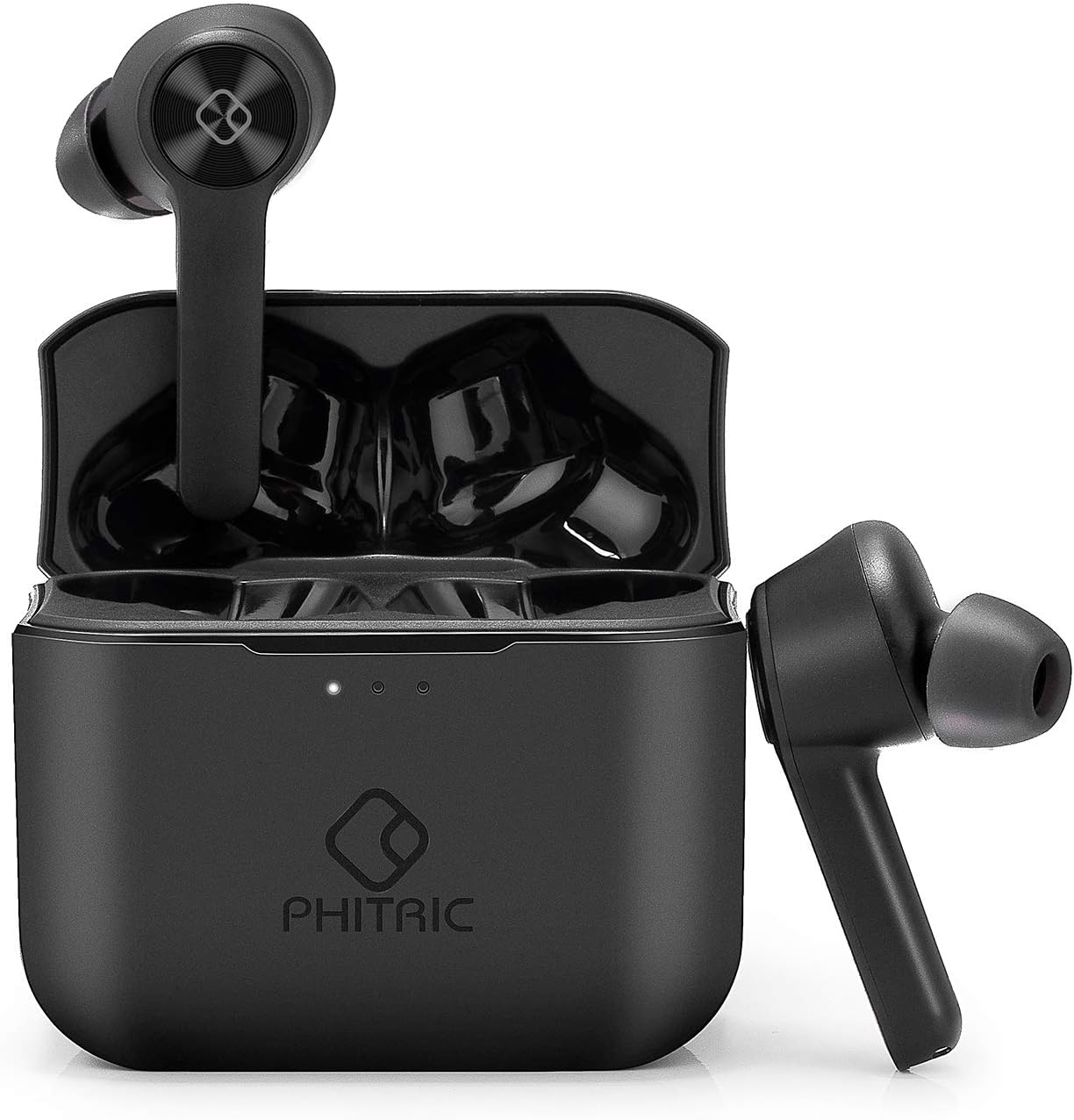 PHITRIC True Wireless Earbuds with Charging Case, Wireless Bluetooth 5.0 Earbuds Wireless Earphones Water Resistant 30Hrs Playtime Best Sport Earbuds 3D Stereo & Bass Sound with Built-in Mic -A801