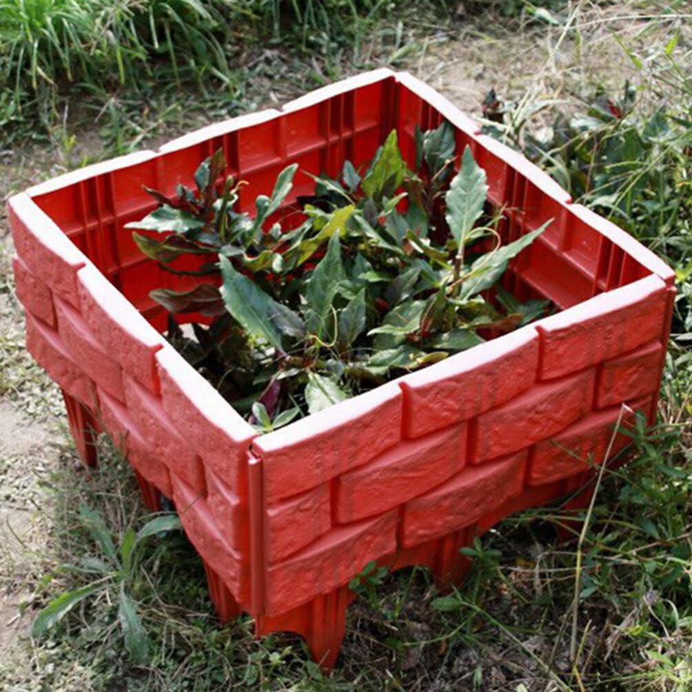 4 Pezzi Bordi In Plastica Staccionate Giardino Imitazione Pietra Mattoni Prato Aiuole Bordo Pannelli Decorativi Paesaggistici Per Cortile Giardino Esterno