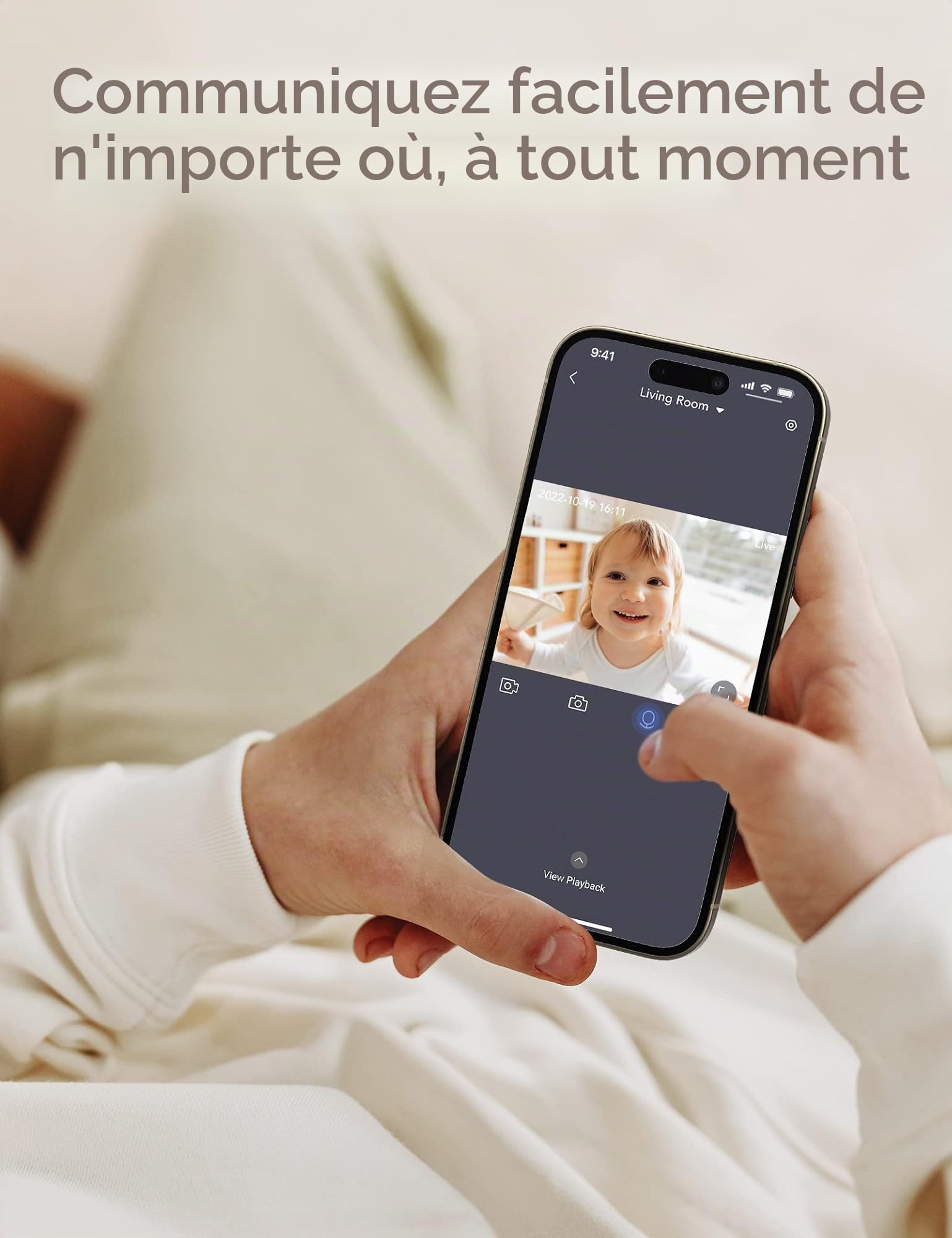 [Exclusivité Amazon] Nooie 2K Baby Monitor avec Carte Micro SD, pour bébé Nounou Personnes âgées et Surveillance d'animaux domestiques, Fonctionne avec Alexa