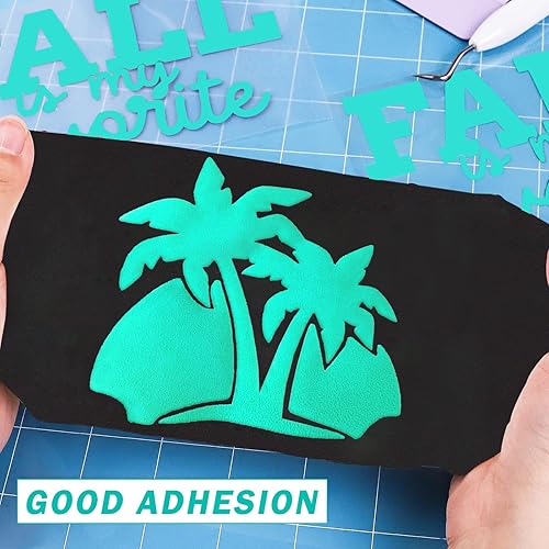 Miniatura 5 de V C VACREER Vinilo de transferencia de calor verde azulado, vinilo HTV 3D para camiseta, vinilo verde azulado para planchar de 10 x 6 pies, rollo de