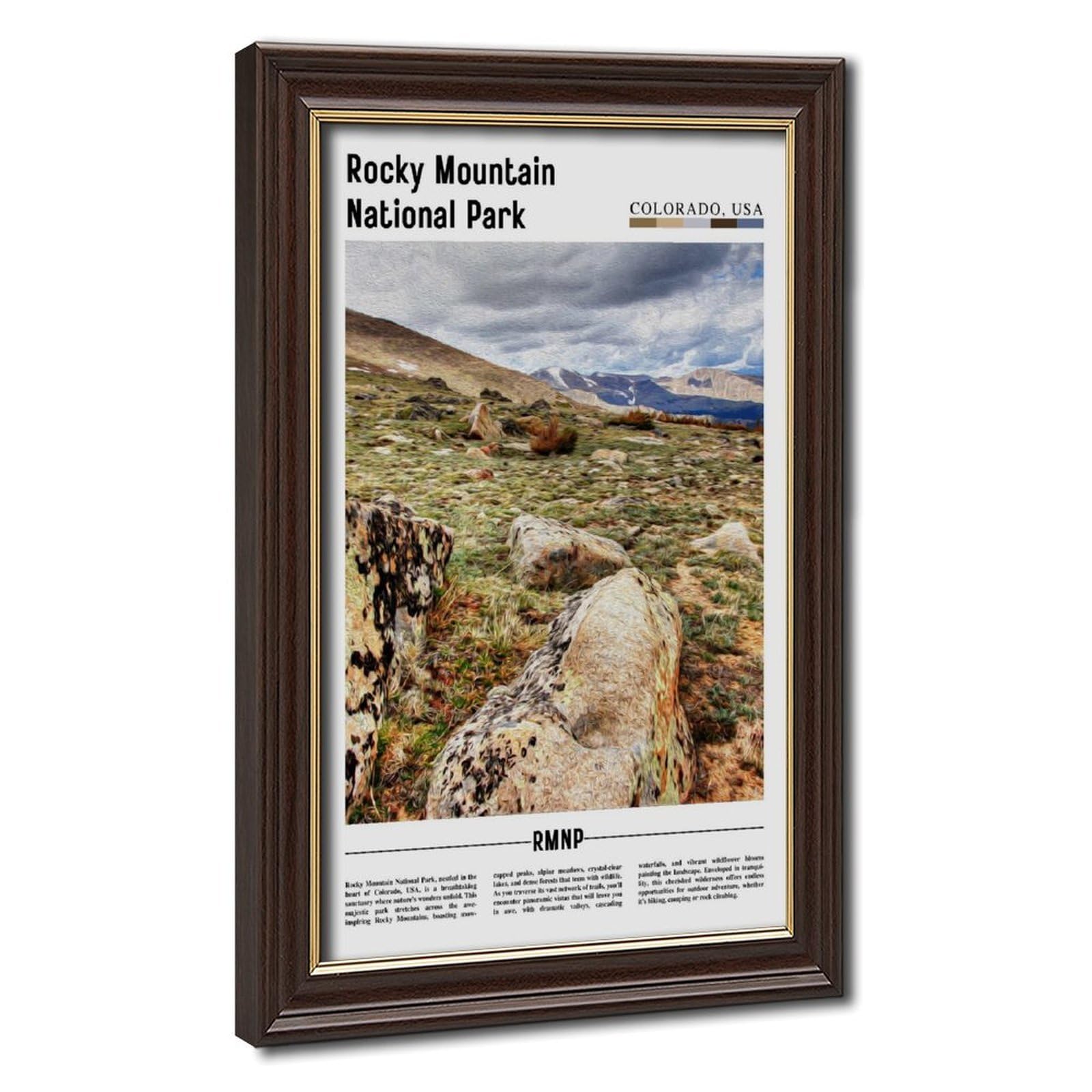 Wcyb Mokume Gane Frame Rocky Mountain National Park Colorado Usa The United States Of America Scenery Travel Prints Posters Canvas Deco Paintings Wall Art For Office Hangabl
