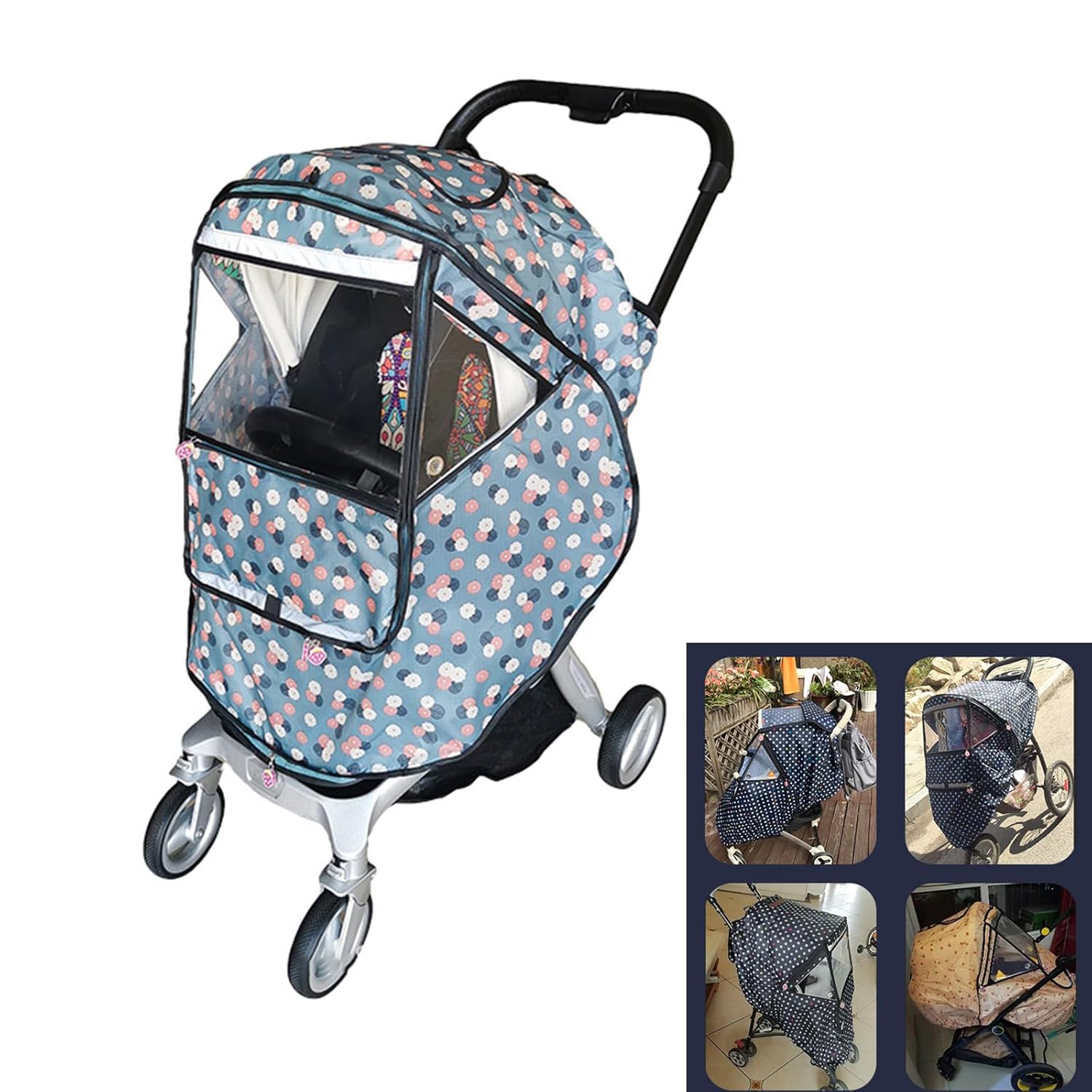 Baby Pushchair Covers with Net Windproof Protections Covers Weather Shield Baby Strollers Pram Rain Covers