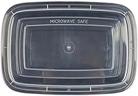 Vista 13 de Restaurantware -Asporto - Contenedores para llevar de 38 onzas, 50 recipientes de alimentos con tapas, para microondas, desechables, cajas de Negro