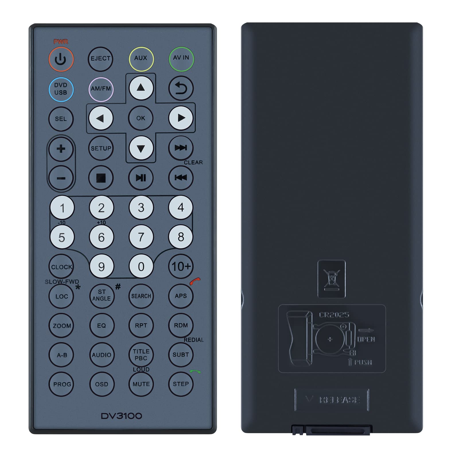 PZL New Replacement Remote Control for Furrion Entertainment System DV3300 DV3100 DV3100RC DV3100-RC DV3300S-BL DV3300SBL RTDV3100RC