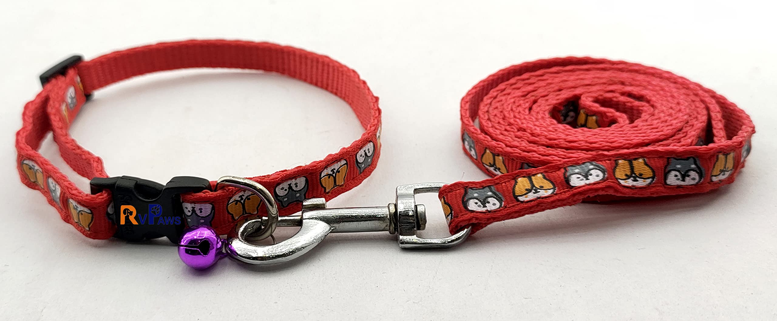 RvPaws Puppy Collar and Leash Set Animal Printed, Adjustable Nylon Collar with Leash for Cat and Puppy, Quick Release and Breathable Collar Set for Small Pets, 10 MM (Red) (B09SGJK1VM) Amazon Price History, Amazon Price Tracker